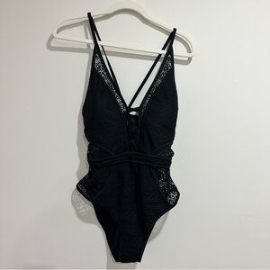 Swimsuit with Crotchet Look Cut-out accents One Piece NWT